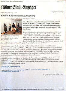 Kölner Stadtanzeiger schrieb über die ......